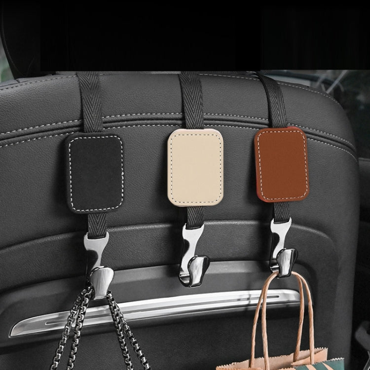 Car Rear Seat Backrest Suede Interior Multifunctional Hook(Dark Brown) by buy2fix