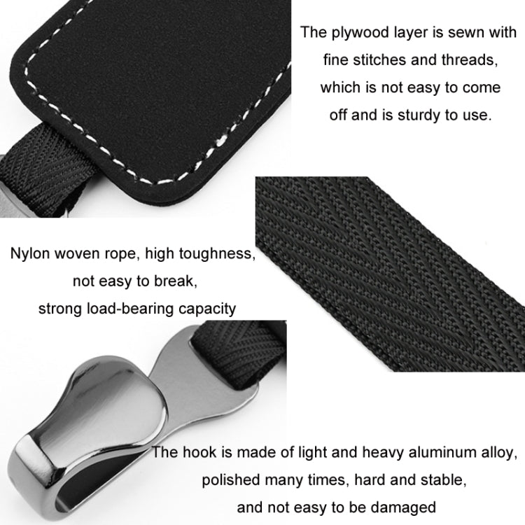 Car Rear Seat Backrest Suede Interior Multifunctional Hook(Black) by buy2fix
