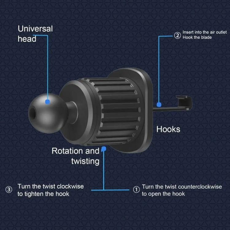 Car Air Outlet Rotating Spiral Hook Tail Clip Mobile Phone Holder(G03) by buy2fix