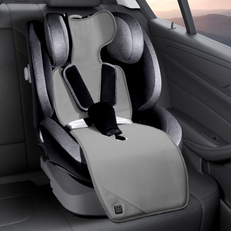 Car USB Heated Seat Cushion Winter Plush Child Seat Pad, Size: 90x32cm(Gray) by buy2fix