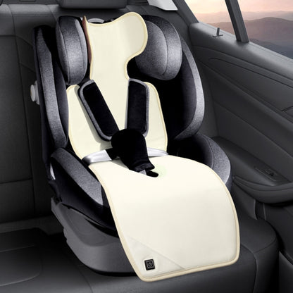 Car USB Heated Seat Cushion Winter Plush Child Seat Pad, Size: 90x32cm(Beige) by buy2fix