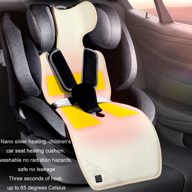 Car USB Heated Seat Cushion Winter Plush Child Seat Pad, Size: 90x32cm(Beige) by buy2fix