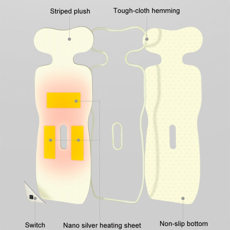 Car USB Heated Seat Cushion Winter Plush Child Seat Pad, Size: 90x32cm(Gray) by buy2fix