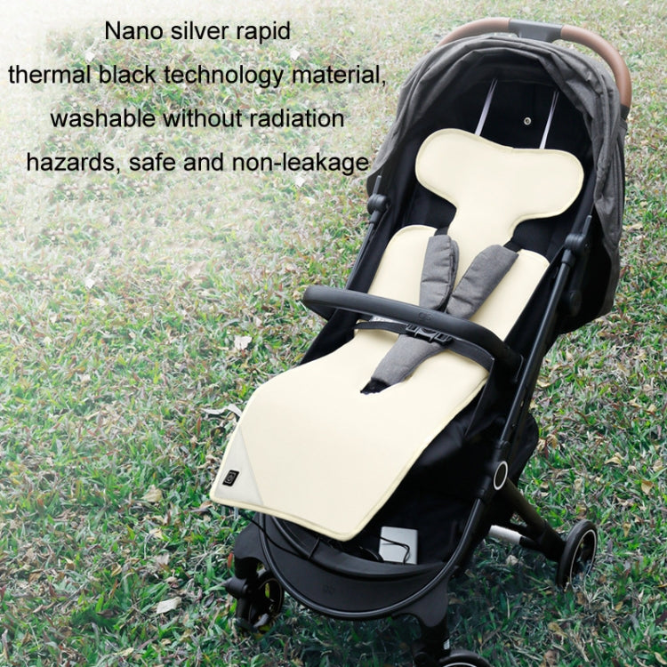 Car USB Heated Seat Cushion Winter Plush Child Seat Pad, Size: 90x32cm(Beige) by buy2fix