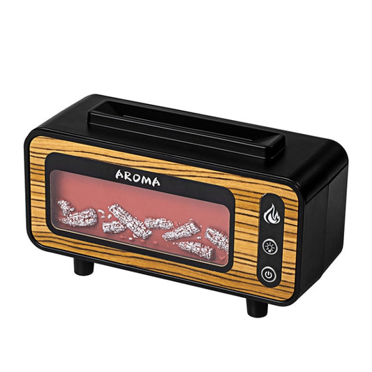 200ml  Fireplace Flame Aromatherapy Air Humidifier USB Colorful Night Light Essential Oil Diffuser(Wood Grain) - Air Purifiers & Accessories by buy2fix | Online Shopping UK | buy2fix