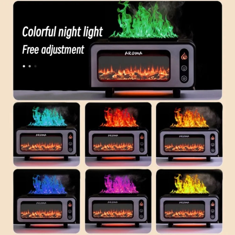 200ml  Fireplace Flame Aromatherapy Air Humidifier USB Colorful Night Light Essential Oil Diffuser(White) - Air Purifiers & Accessories by buy2fix | Online Shopping UK | buy2fix