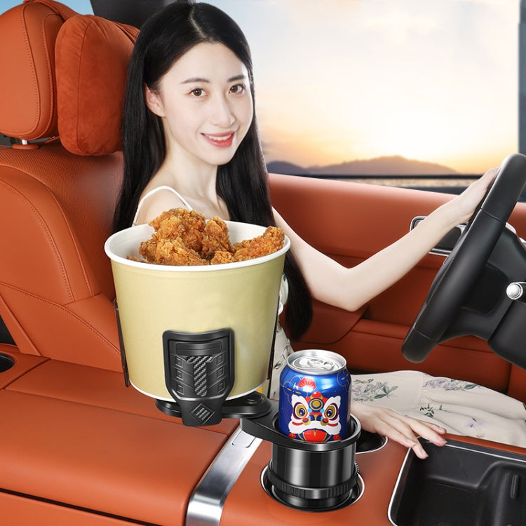 Carbon Fiber Multifunctional Car Modified Water Cup Holder Ashtray(Black) by buy2fix