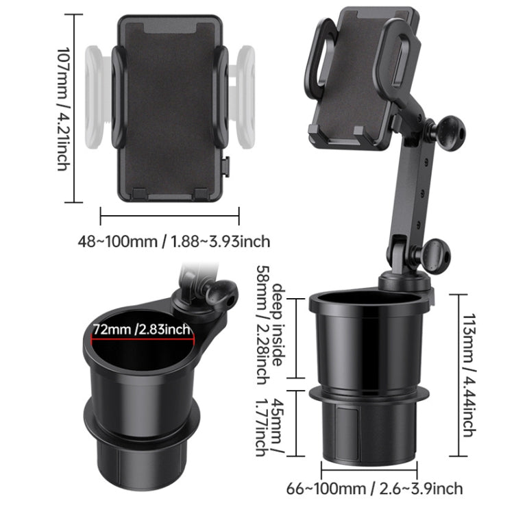 2 in 1 Car Mobile Phone Holder Multifunctional Water Cup Beverage Holder(SD-1055) by buy2fix