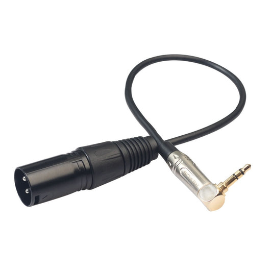 0.3m 90 Degree 3.5mm Stereo TRS Male to XLR 3Pin Male Audio Cable(Black) - Microphone Audio Cable & Connector by buy2fix | Online Shopping UK | buy2fix