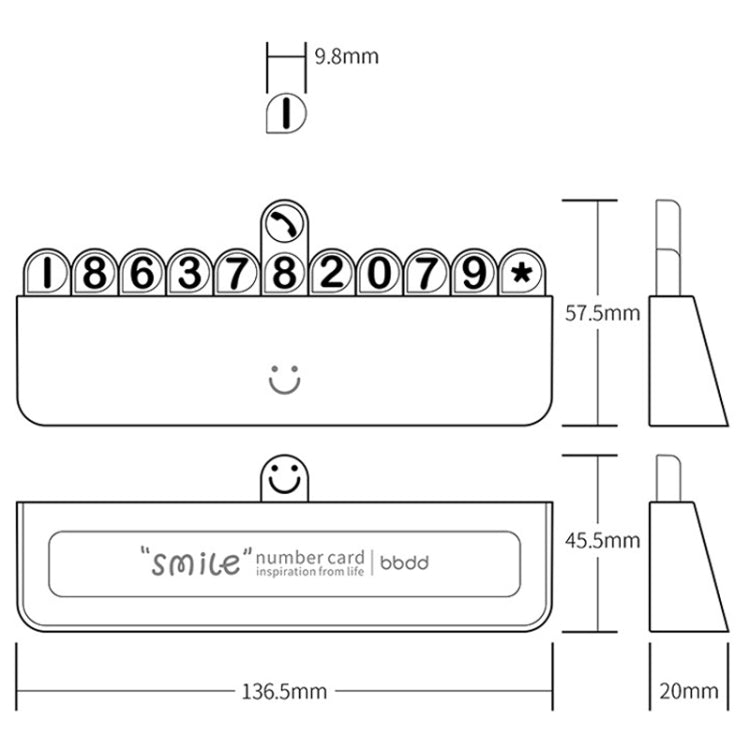 bbdd Temporary Parking License Plate Concealable Car Removal Number Plate(Pure Edition) - Parking Card by bbdd | Online Shopping UK | buy2fix