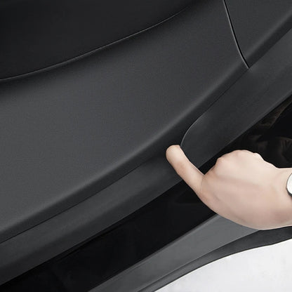 For Tesla Model Y Rear Door Built-In Sill Strip Rear Seats Anti-Kick Leather Protective Pad(Black) by buy2fix