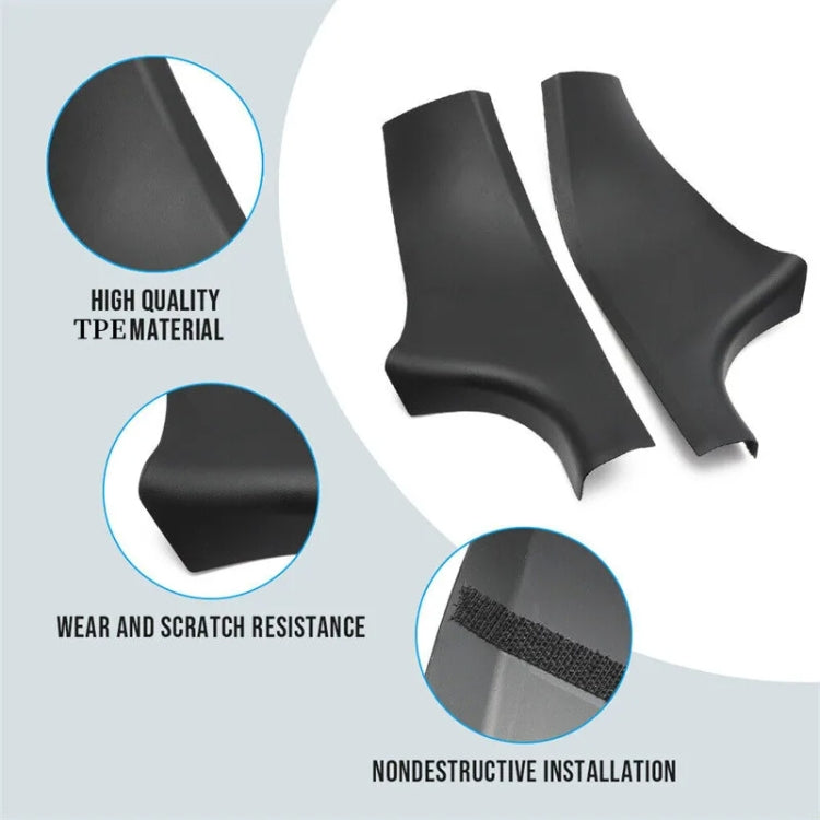 For Tesla Model Y Rear Door Built-In Sill Strip Rear Seats Anti-Kick Leather Protective Pad(Black) by buy2fix