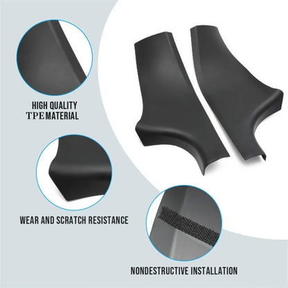 For Tesla Model Y Rear Door Built-In Sill Strip Rear Seats Anti-Kick Leather Protective Pad(Black) by buy2fix