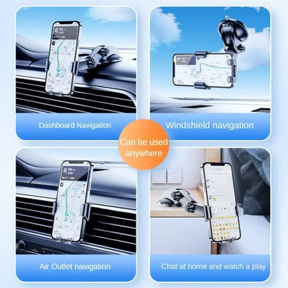SHUNWEI SD-1132B Car Phone Suction Cup + Air Vent Holder Gravity Sensing Support Bracket(Black) - Universal Car Holders by SHUNWEI | Online Shopping UK | buy2fix