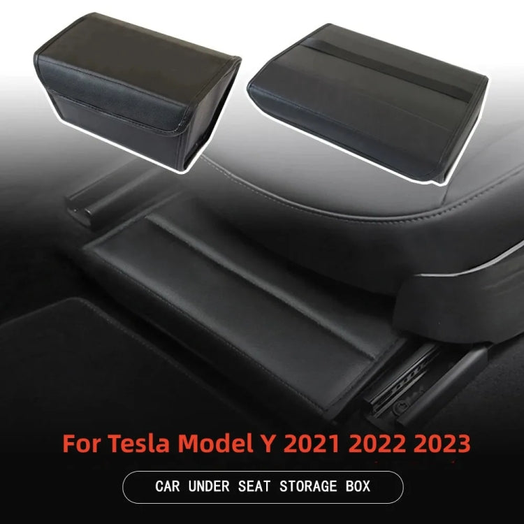 For Tesla Model Y PU Leather Car Interior Storage Glove Box Modification Accessories, Style: Seat Model by buy2fix