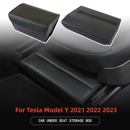 For Tesla Model Y PU Leather Car Interior Storage Glove Box Modification Accessories, Style: Seat Model by buy2fix