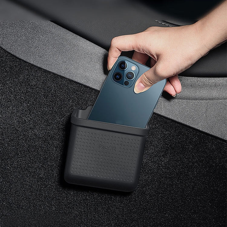 For Tesla Model 3Y Adhesive Sticker Installation Car Silicone Storage Bo(Black) by buy2fix