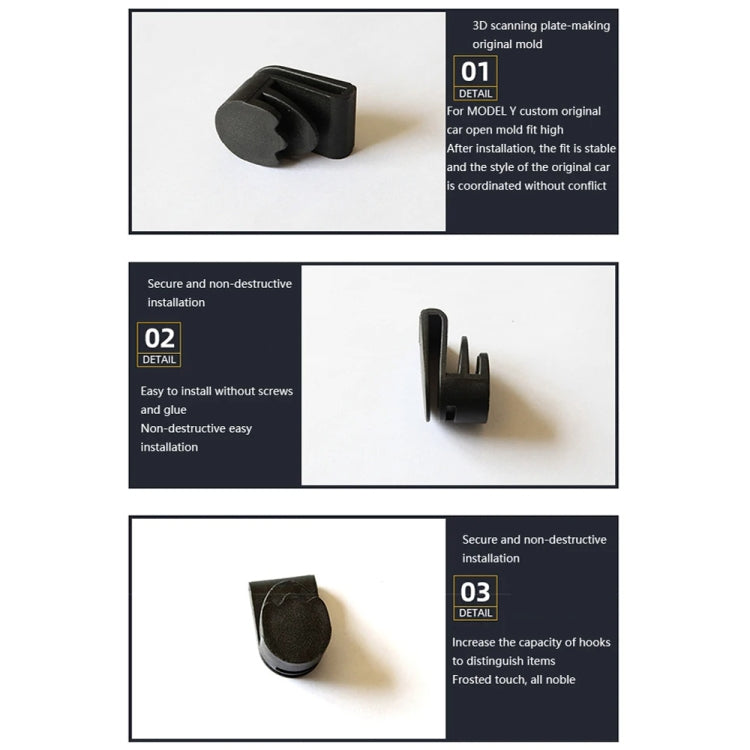 For Tesla Model Y Front Trunk Storage Hook Car Storage Hook Modification Accessories(Black) by buy2fix
