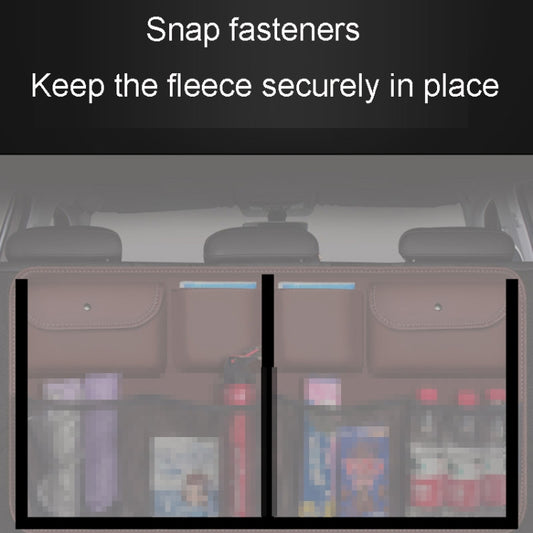 Car Trunk Leather Storage Bag Large Capacity Rear Seat Back Pouch, Style: Mesh Pocket(Beige) by buy2fix