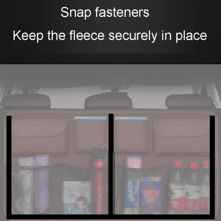 Car Trunk Leather Storage Bag Large Capacity Rear Seat Back Pouch, Style: Leather(Beige) by buy2fix