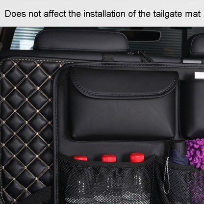 Car Trunk Leather Storage Bag Large Capacity Rear Seat Back Pouch, Style: Leather(Black) by buy2fix