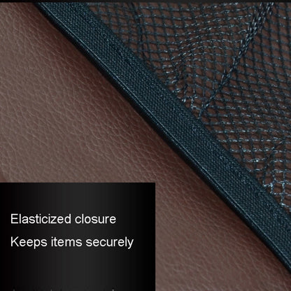 Car Trunk Leather Storage Bag Large Capacity Rear Seat Back Pouch, Style: Mesh Pocket(Beige) by buy2fix