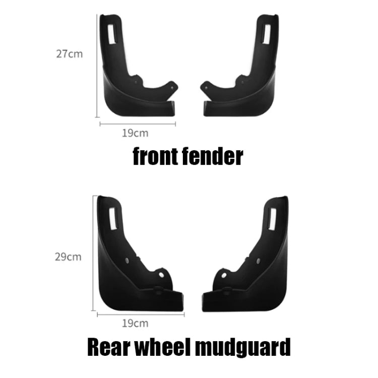 For Tesla Model Y Car Punch-Free Front And Rear Wheel Soft Rubber Mudguards, Style: Matte Black - Mudguards by buy2fix | Online Shopping UK | buy2fix