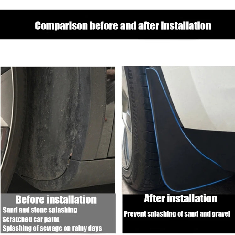 For Tesla Model Y Car Punch-Free Front And Rear Wheel Soft Rubber Mudguards, Style: Matte Black - Mudguards by buy2fix | Online Shopping UK | buy2fix