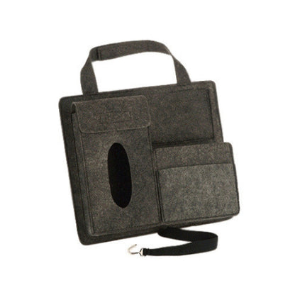 Felt Car Storage Bag Car Back Seat Hanging Organizer Bag(Black) by buy2fix
