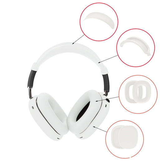 For AirPods Max Headphones 4-in-1 Silicone Replacement Cover Kit(White) - Earmuff & Pad by buy2fix | Online Shopping UK | buy2fix