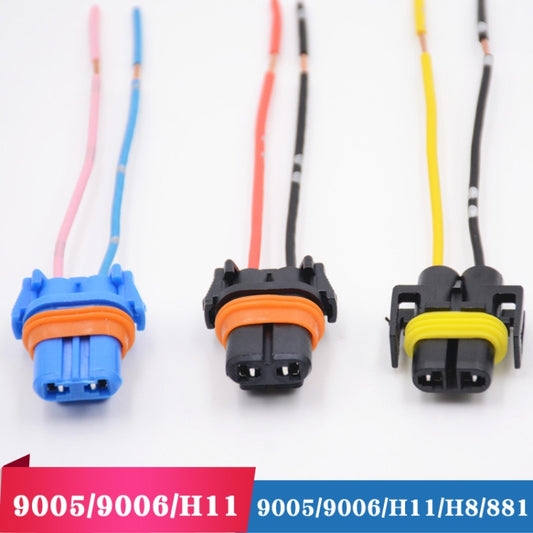 1pair For H11 / H8 / 881 Car Headlight Socket Light Holder Plug With Cable - Wires by buy2fix | Online Shopping UK | buy2fix