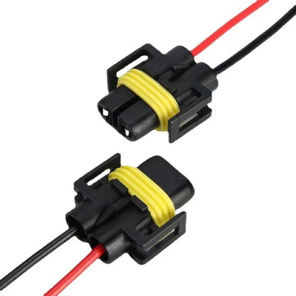 1pair For H11 / H8 / 881 Car Headlight Socket Light Holder Plug With Cable - Wires by buy2fix | Online Shopping UK | buy2fix