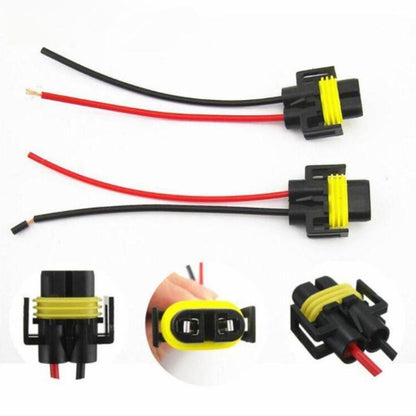1pair For 9006 Car Headlight Socket Light Holder Plug With Cable - Wires by buy2fix | Online Shopping UK | buy2fix