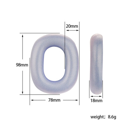 For AirPods Max Headphones Ear Cap Cover Replacement Part(Transparent Purple) - Earmuff & Pad by buy2fix | Online Shopping UK | buy2fix