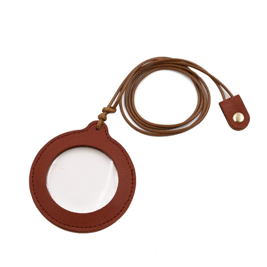 3X Adjustable Hanging Magnifier Portable Elderly Magnifying Glass with Leather Case(Light Brown) - Others by buy2fix | Online Shopping UK | buy2fix