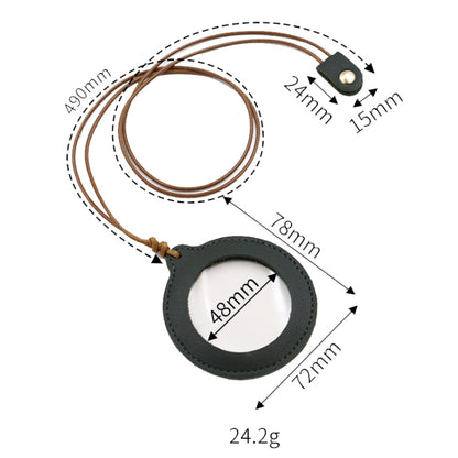 3X Adjustable Hanging Magnifier Portable Elderly Magnifying Glass with Leather Case(Light Brown) - Others by buy2fix | Online Shopping UK | buy2fix