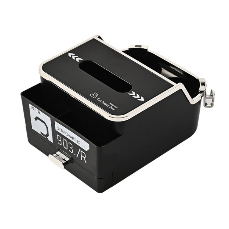 Car Tissue Box Multifunction Cup Holder Armrest Box Storage Box(Black) by buy2fix