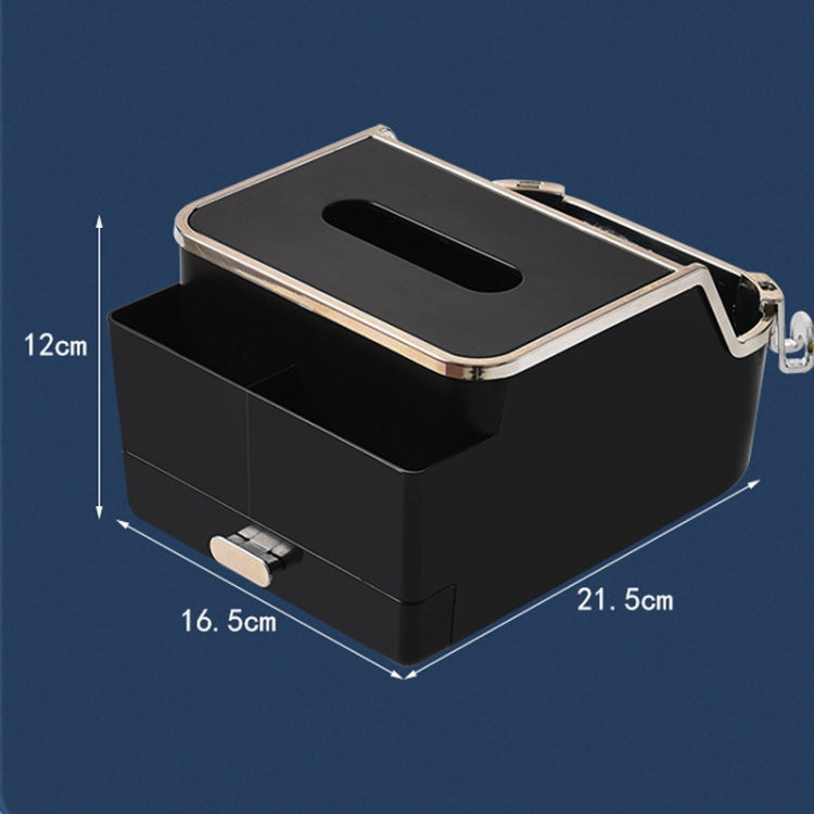 Car Tissue Box Multifunction Cup Holder Armrest Box Storage Box(Black) by buy2fix