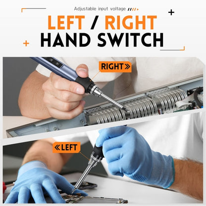 FNIRSI 9pcs/ Set Mini Soldering Station Digital Display Constant Temperature Smart Soldering Iron, Color: Black Standard 6 Heads by FNIRSI