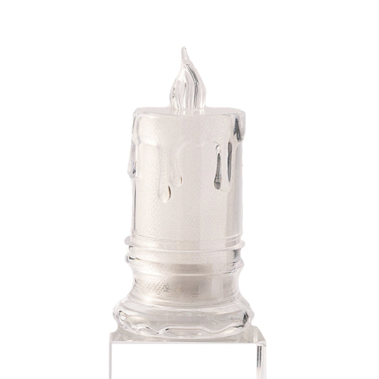 4.7x9.5cm With Base LED Transparent Glowing Candle Lights Simulation Electronic Candle - Holiday Lights by buy2fix | Online Shopping UK | buy2fix