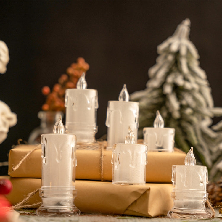 4.7x9.5cm With Base LED Transparent Glowing Candle Lights Simulation Electronic Candle - Holiday Lights by buy2fix | Online Shopping UK | buy2fix