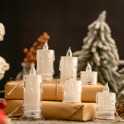 4.7x9.5cm With Base LED Transparent Glowing Candle Lights Simulation Electronic Candle - Holiday Lights by buy2fix | Online Shopping UK | buy2fix