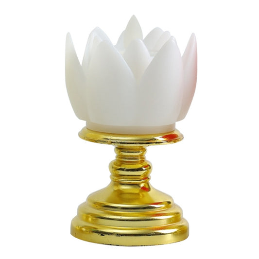 LED Electronic Candle Lotus Lamp Buddha Offering Light Simulation Swing Decorative Lights(Beige) - Night Lights by buy2fix | Online Shopping UK | buy2fix