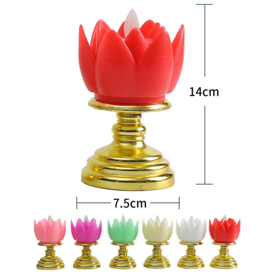 LED Electronic Candle Lotus Lamp Buddha Offering Light Simulation Swing Decorative Lights(Beige) - Night Lights by buy2fix | Online Shopping UK | buy2fix