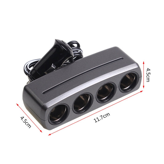 SHUNWEI SD-1906 Car 4 In 1 Power Distributors Cigarette Lighter Socket Car Charger(Black) - Cigar Socket by SHUNWEI | Online Shopping UK | buy2fix