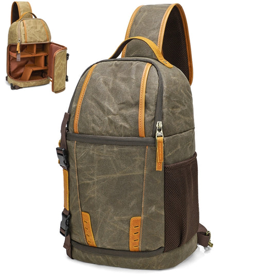 Outdoor Canvas Wear-resistant Waterproof Photography Shoulder Bag(Army Green) by buy2fix
