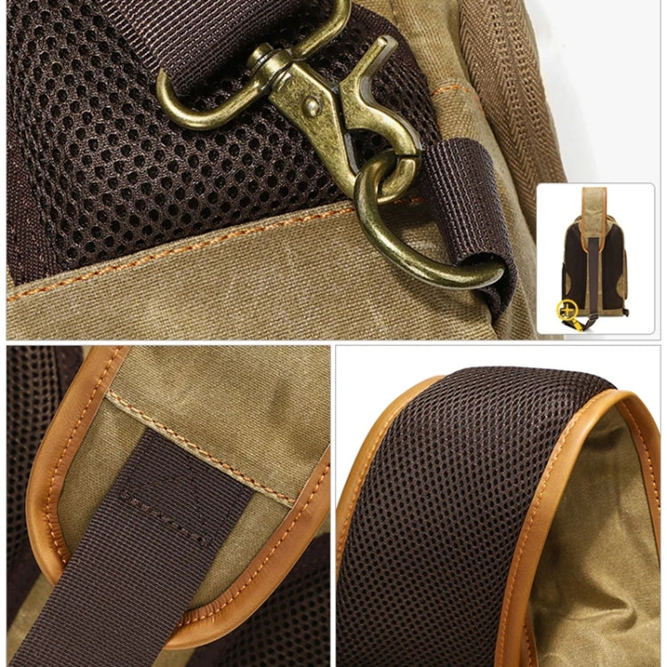 Outdoor Canvas Wear-resistant Waterproof Photography Shoulder Bag(Khaki) by buy2fix