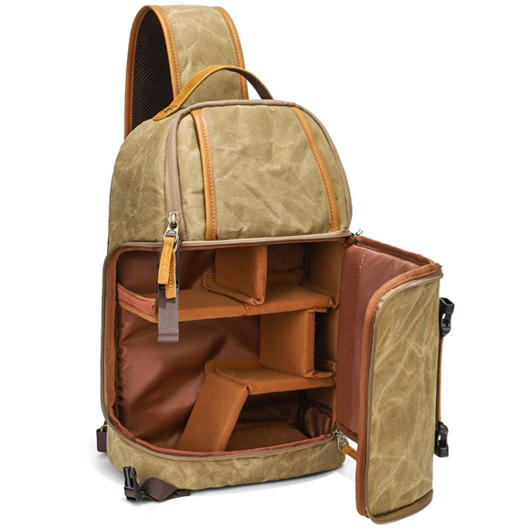 Outdoor Canvas Wear-resistant Waterproof Photography Shoulder Bag(Army Green) by buy2fix