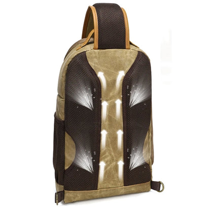 Outdoor Canvas Wear-resistant Waterproof Photography Shoulder Bag(Khaki) by buy2fix