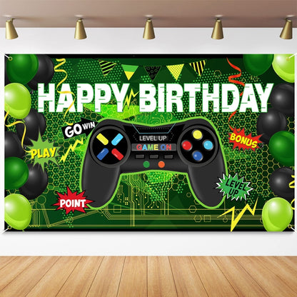 180x110cm Game Console Theme Birthday Background Birthday Party Decoration Banner(2023SRB51) by buy2fix
